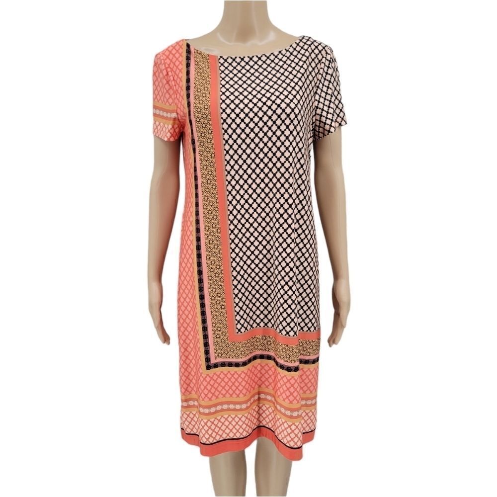 Musette Orange Design Allover Print Midi Dress NEW Women's Size 12